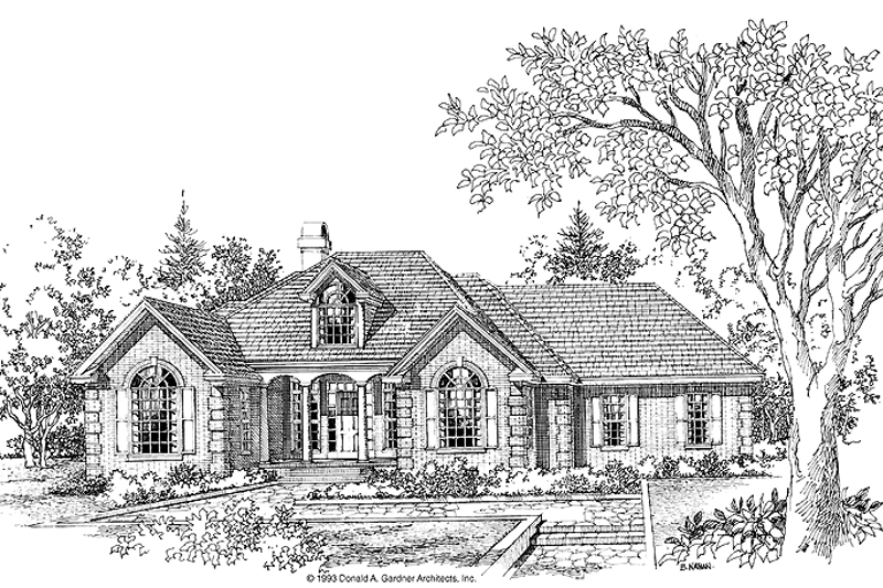 House Blueprint - Country Exterior - Front Elevation Plan #929-153
