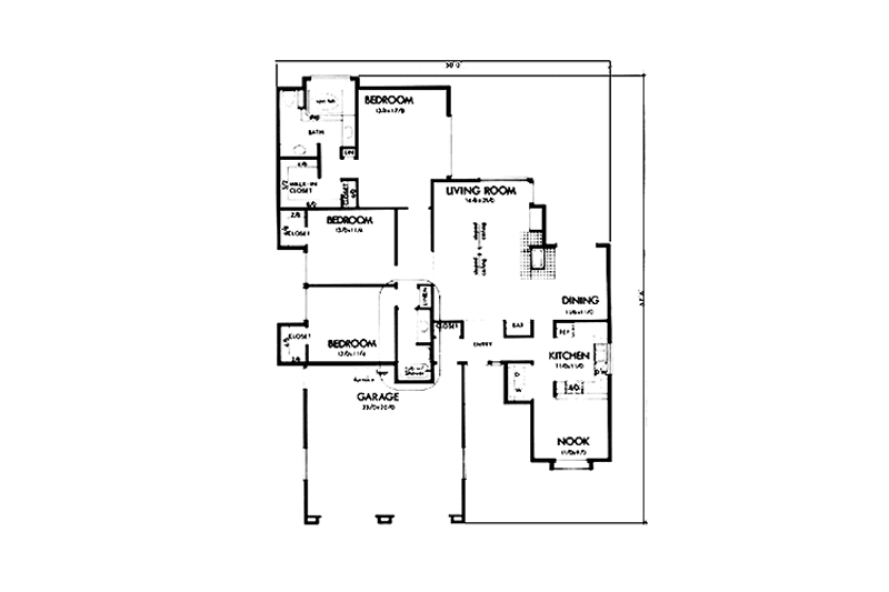 Home Plan - Floor Plan - Main Floor for Prairie House Plan #320-1326 - 3 bed, 2 bath
