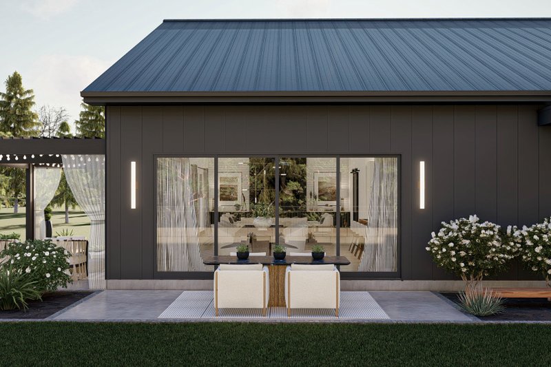 House Blueprint - Exterior - Covered Porch 1 for Barndominium House Plan #455-612 - 3 bed, 2.5 bath