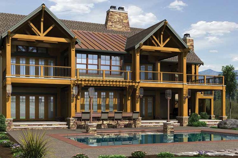 Dream House Plan - Exterior - Rear Elevation 2 for Craftsman House Plan #132-560 - 4 bed, 4.5 bath