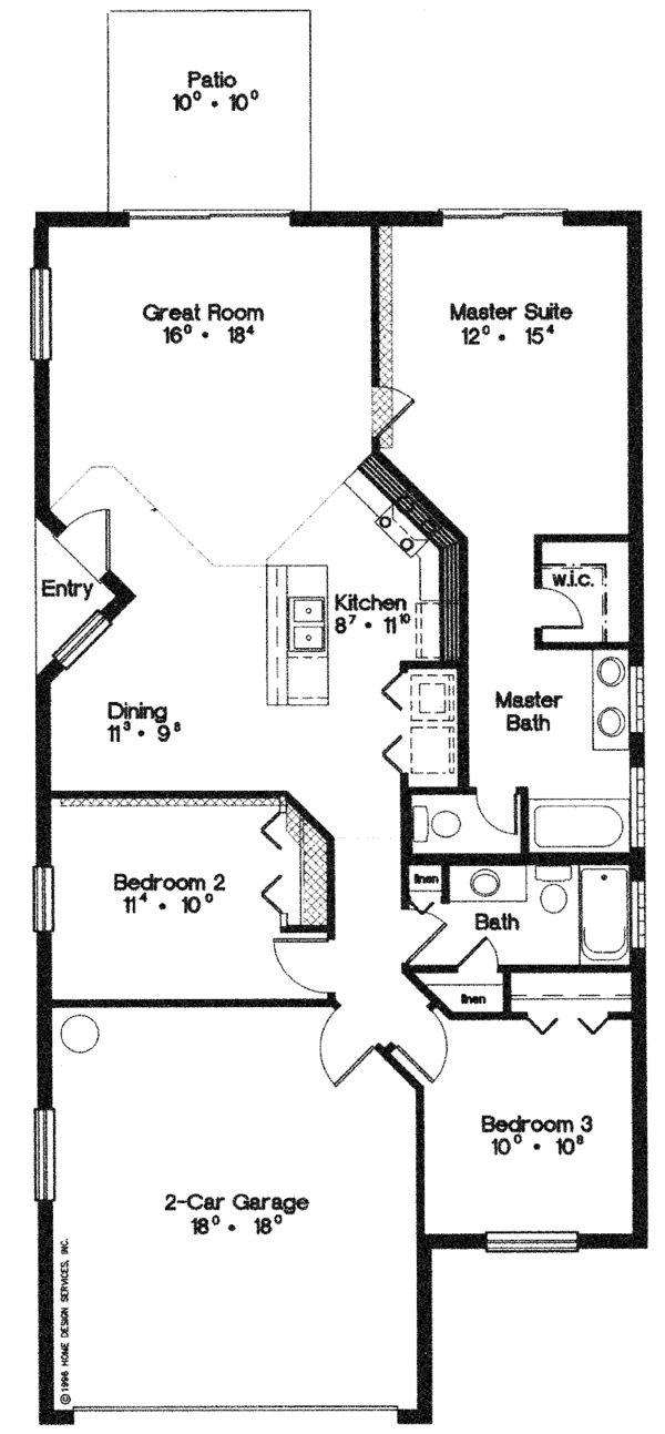 House Design - Mediterranean Floor Plan - Main Floor Plan #417-676