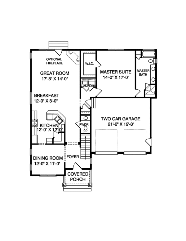 Home Plan - Craftsman Floor Plan - Main Floor Plan #413-895
