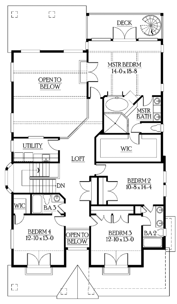 House Plan Design - Craftsman Floor Plan - Upper Floor Plan #132-444