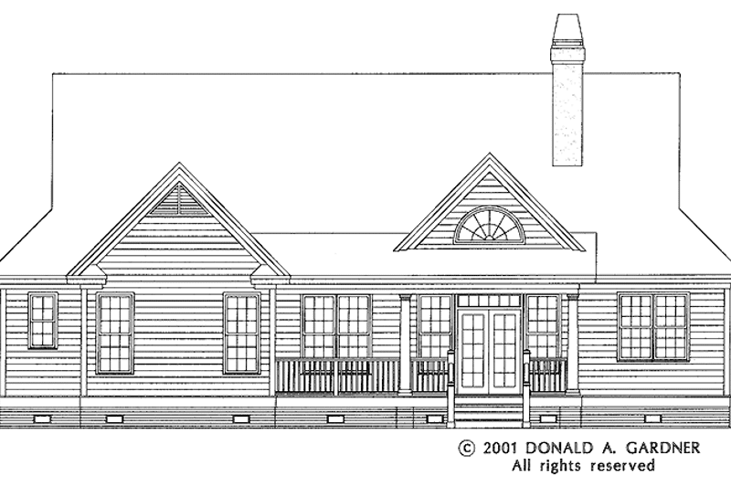 Home Plan - Exterior - Rear Elevation for Traditional House Plan #929-608 - 3 bed, 2 bath