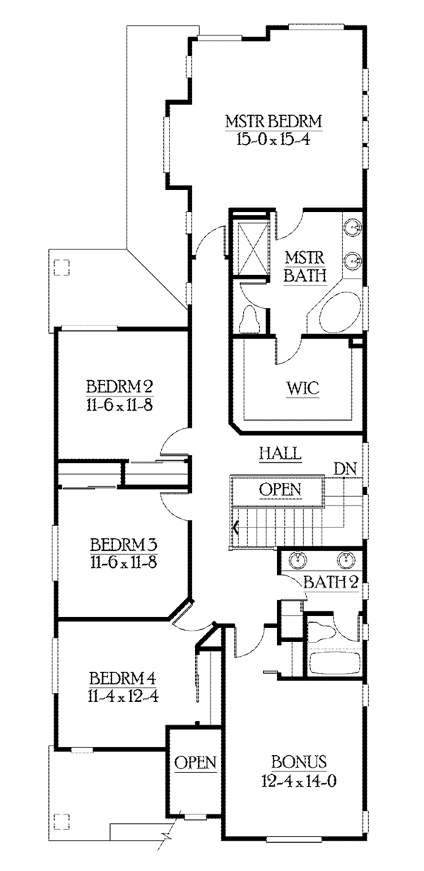 Home Plan - Craftsman Floor Plan - Upper Floor Plan #132-386
