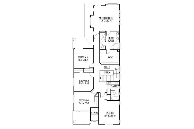 Home Plan - Floor Plan - Upper Floor for Craftsman House Plan #132-386 - 4 bed, 2.5 bath