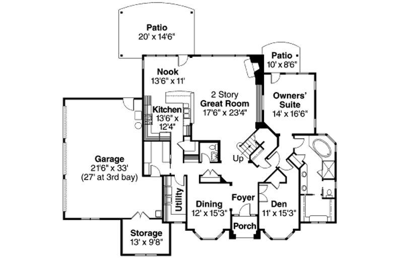 Home Plan - Floor Plan - Main Floor for Traditional House Plan #124-685 - 4 bed, 3.5 bath