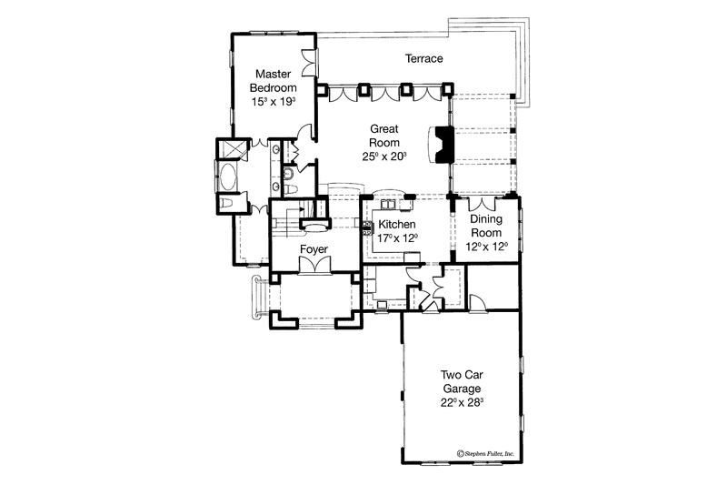 Dream House Plan - Floor Plan - Main Floor for Mediterranean House Plan #429-192 - 3 bed, 2.5 bath