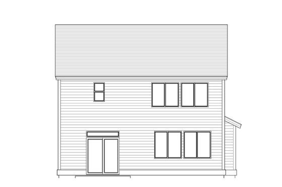 Exterior - Rear Elevation for Craftsman House Plan #53-561 - 3 bed, 2.5 bath