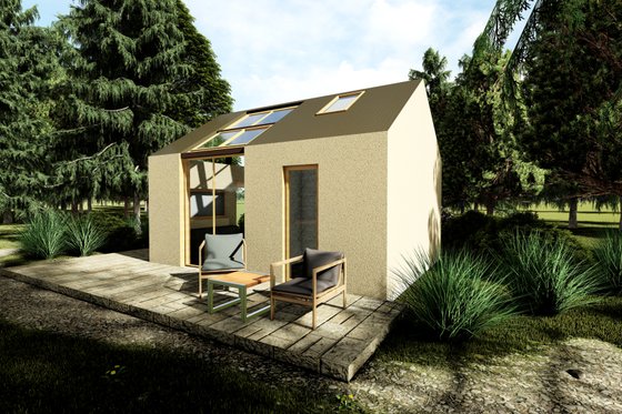 Exterior - Front Elevation for Modern House Plan #549-33 - 1 bed, 1 bath