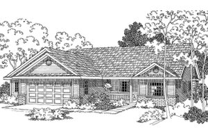 Ranch Exterior - Front Elevation Plan #124-389