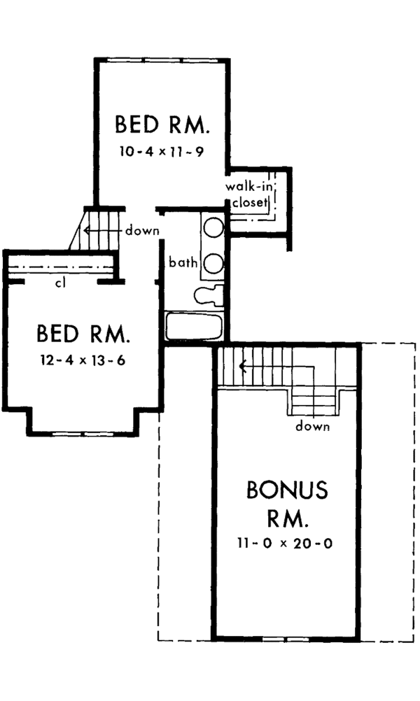Traditional Floor Plan - Upper Floor Plan #929-110