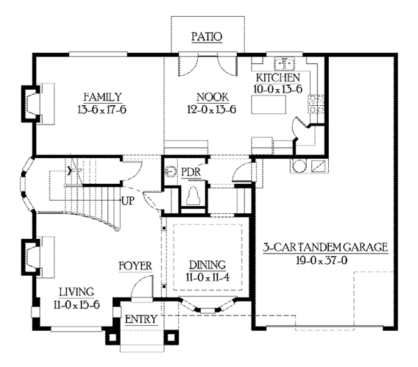 Craftsman Floor Plan - Main Floor Plan #132-367