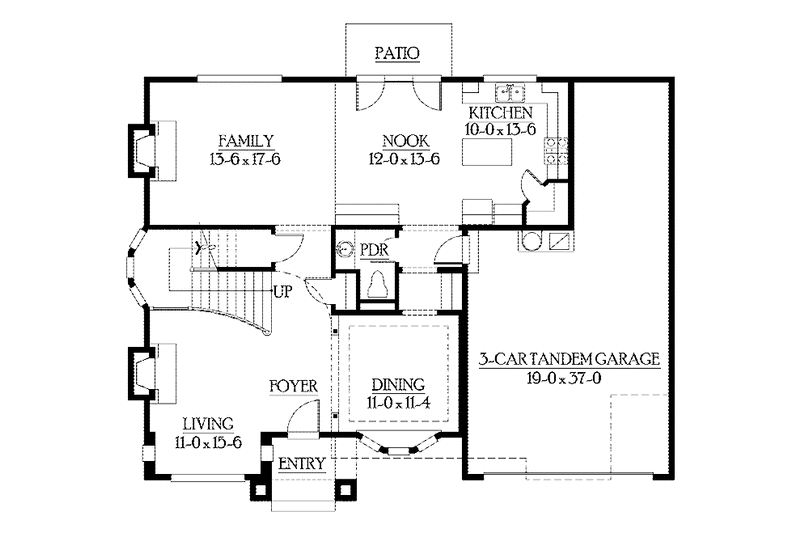 Home Plan - Floor Plan - Main Floor for Craftsman House Plan #132-367 - 5 bed, 3.5 bath