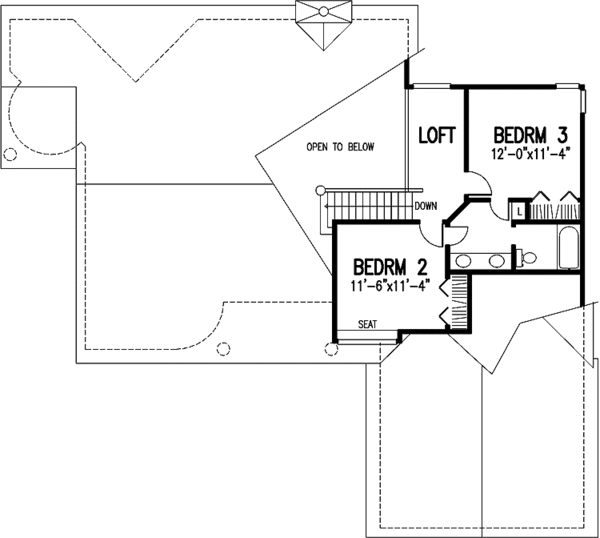 Home Plan - Traditional Floor Plan - Upper Floor Plan #320-1432