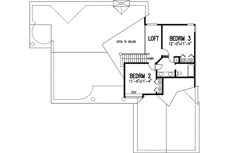 Dream House Plan - Floor Plan - Upper Floor for Traditional House Plan #320-1432 - 3 bed, 2.5 bath