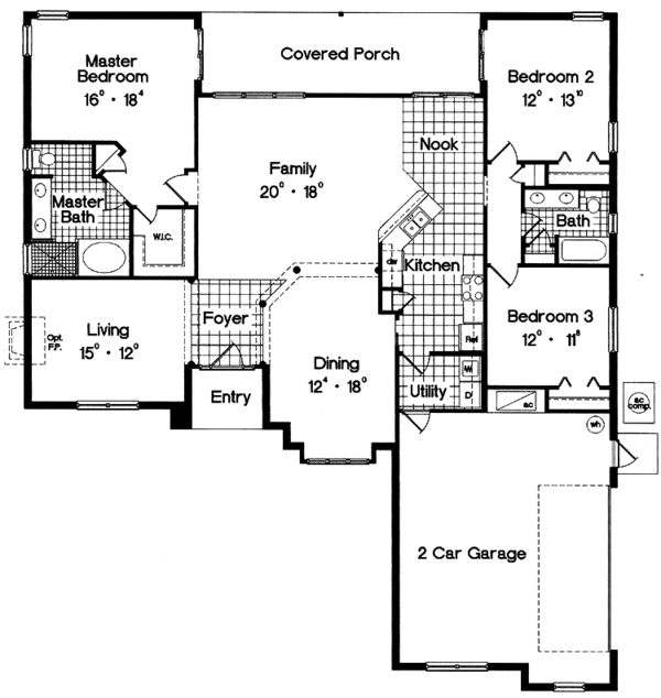 House Design - Country Floor Plan - Main Floor Plan #417-696