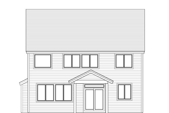 Exterior - Rear Elevation for Craftsman House Plan #53-455 - 4 bed, 2.5 bath