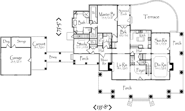 Southern Floor Plan - Main Floor Plan #71-125