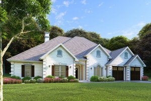 Exterior - Front Elevation 3 for Country House Plan #17-2682 - 4 bed, 3 bath