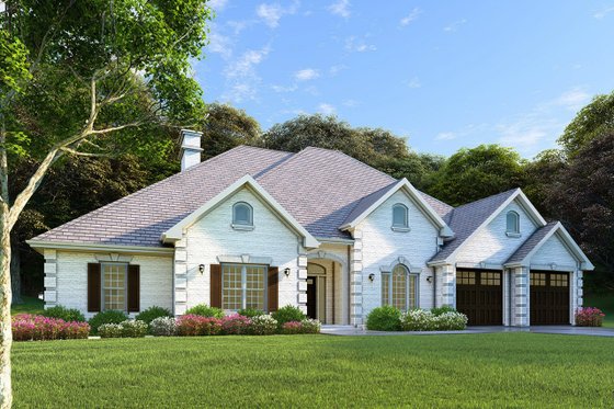 Exterior - Front Elevation 3 for Country House Plan #17-2682 - 4 bed, 3 bath