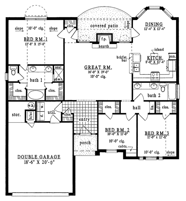 Home Plan - Ranch Floor Plan - Main Floor Plan #42-498