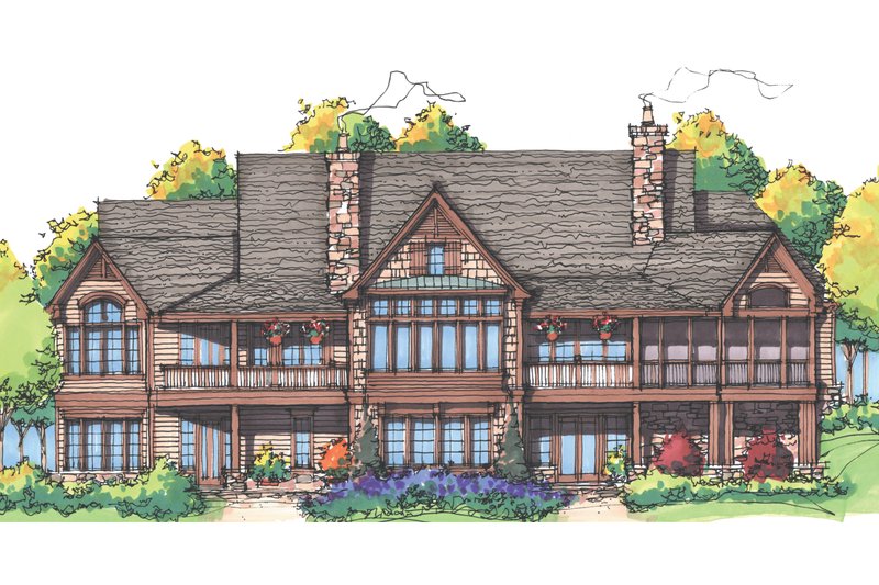 House Design - Exterior - Rear Elevation 2 for European House Plan #929-894 - 4 bed, 4.5 bath