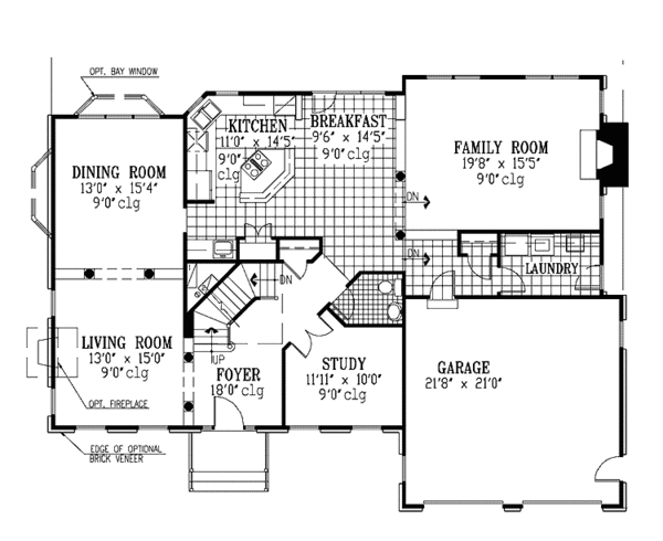 Home Plan - Classical Floor Plan - Main Floor Plan #953-26