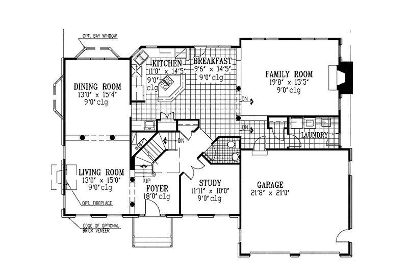 Architectural House Design - Floor Plan - Main Floor for Classical House Plan #953-26 - 5 bed, 3.5 bath