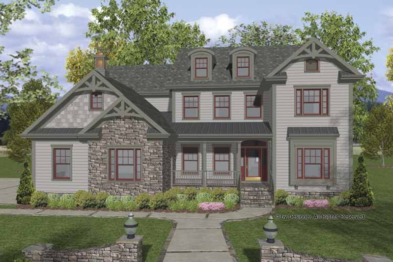 Home Plan - Exterior - Front Elevation 4 for Traditional House Plan #56-679 - 4 bed, 4 bath