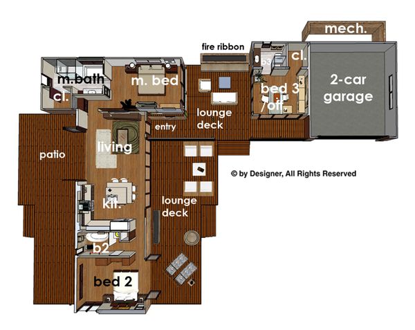 Contemporary Floor Plan - Main Floor Plan #484-12