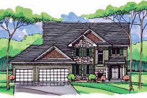 Architectural House Design - Exterior - Front Elevation for Colonial House Plan #51-1002 - 4 bed, 2.5 bath