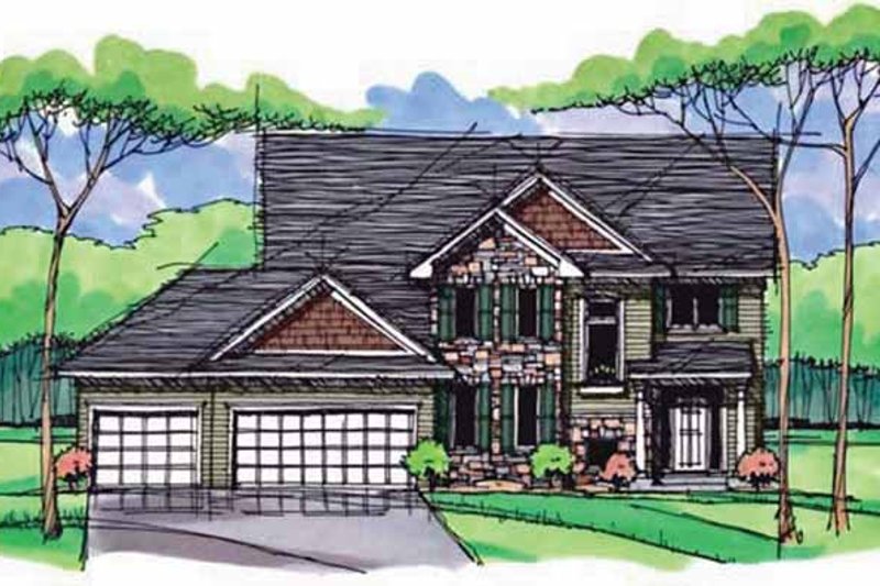 Architectural House Design - Colonial Exterior - Front Elevation Plan #51-1002