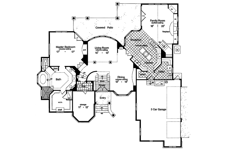 Dream House Plan - Floor Plan - Main Floor for Mediterranean House Plan #417-665 - 3 bed, 3.5 bath