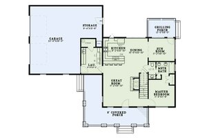 Floor Plan - Main Floor for Country House Plan #17-3406 - 3 bed, 2 bath