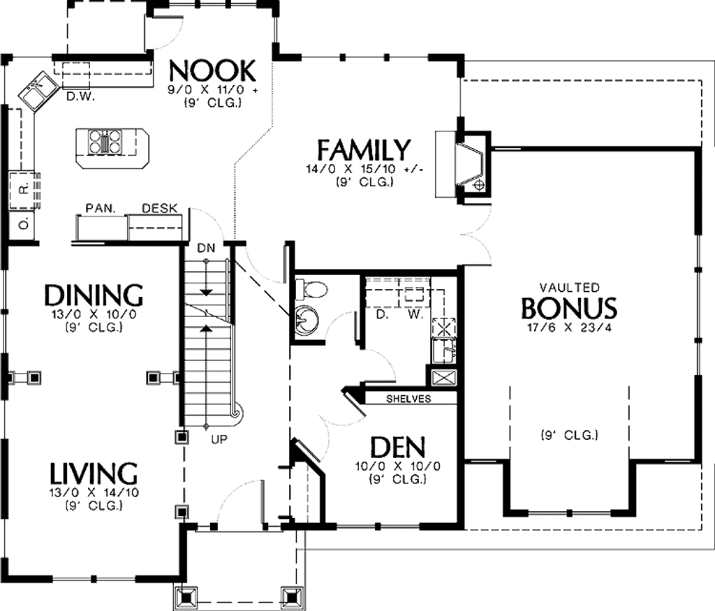 Craftsman Style House Plan - 3 Beds 2.5 Baths 2525 Sq/Ft Plan #48-783 ...