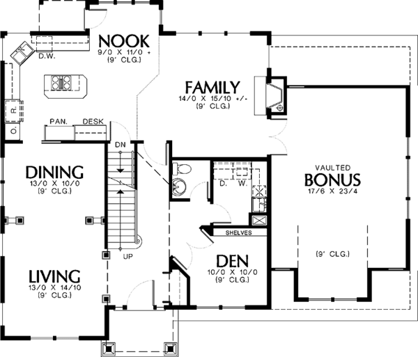 House Plan Design - Craftsman Floor Plan - Main Floor Plan #48-783