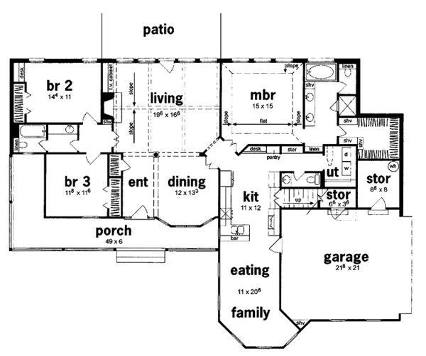 Dream House Plan - Country Floor Plan - Main Floor Plan #36-590