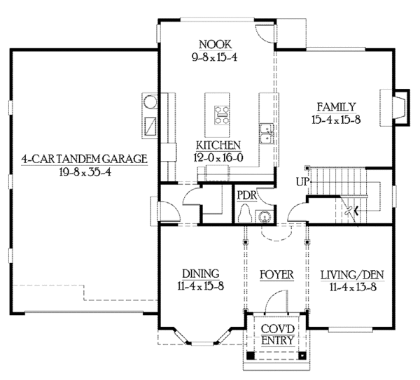 Home Plan - Craftsman Floor Plan - Main Floor Plan #132-376