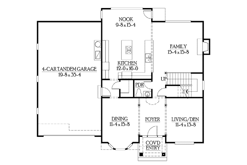 Home Plan - Floor Plan - Main Floor for Craftsman House Plan #132-376 - 4 bed, 2.5 bath
