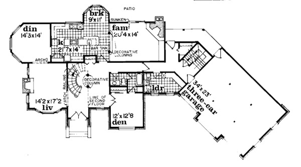 House Blueprint - European Floor Plan - Main Floor Plan #47-752