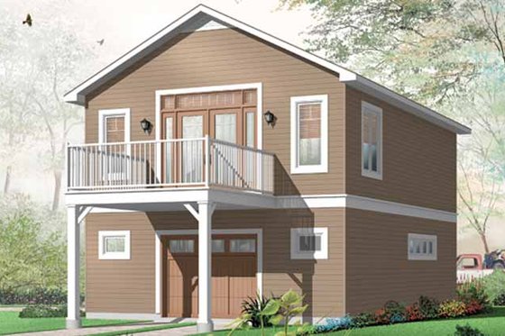 Exterior - Rear Elevation for Country House Plan #23-2461 - 1 bed, 1.5 bath