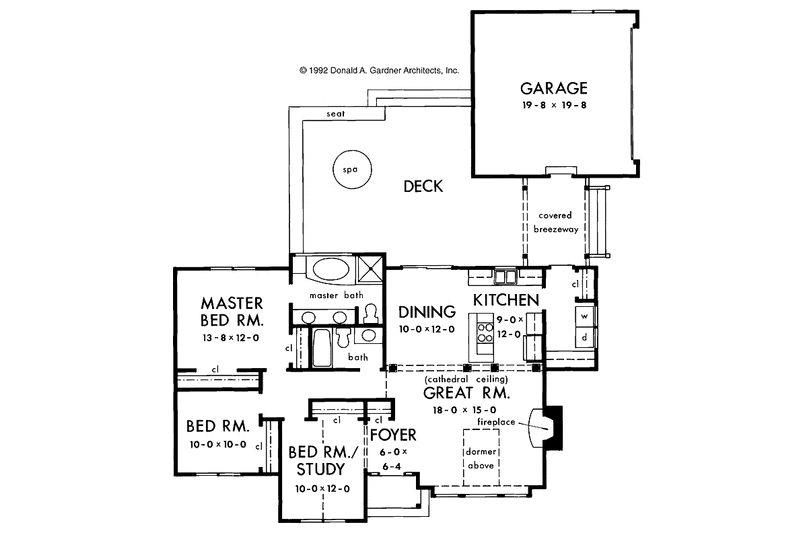 House Plan Design - Floor Plan - Main Floor for Ranch House Plan #929-114 - 3 bed, 2 bath