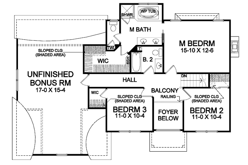 Dream House Plan - Floor Plan - Upper Floor for Traditional House Plan #328-356 - 3 bed, 2.5 bath