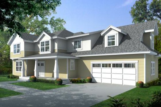 Exterior - Front Elevation for Bungalow House Plan #100-502 - 4 bed, 2.5 bath