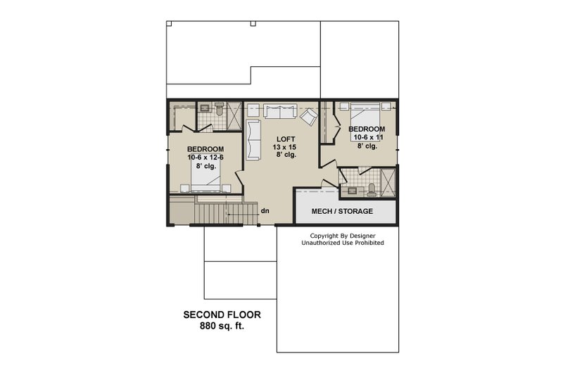 House Plan Design - Floor Plan - Upper Floor for Farmhouse House Plan #51-1538 - 3 bed, 3.5 bath