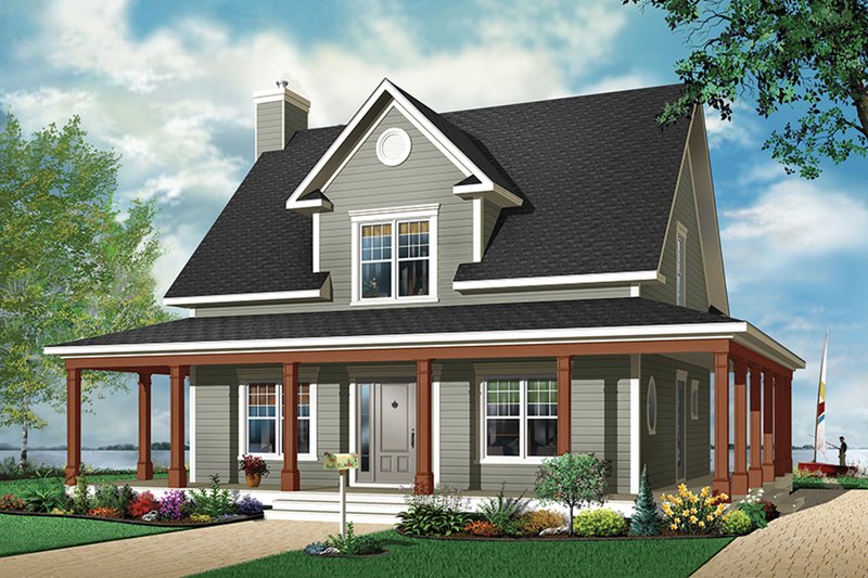 House Plan Design - Exterior - Front Elevation 3 for Traditional House Plan #23-822 - 3 bed, 1.5 bath