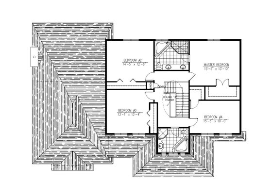 Floor Plan - Upper Floor for European House Plan #138-338 - 4 bed, 2.5 bath