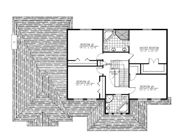 European Floor Plan - Upper Floor Plan #138-338