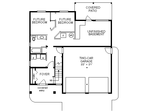 House Blueprint - Traditional Floor Plan - Lower Floor Plan #18-270